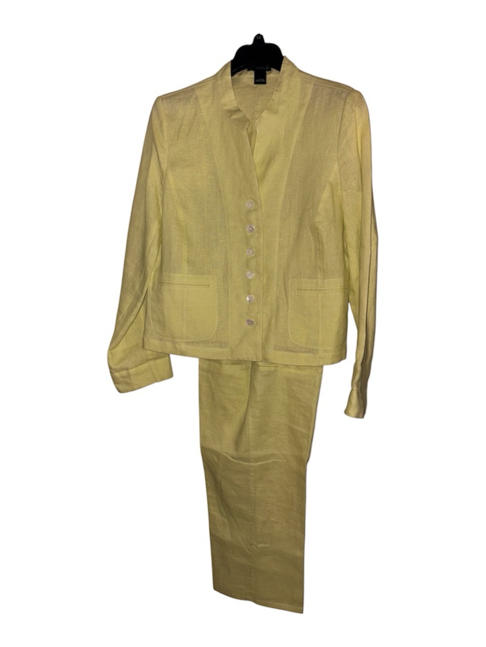 Madison Studio Women's Yellow Linen Blend Pant suit
